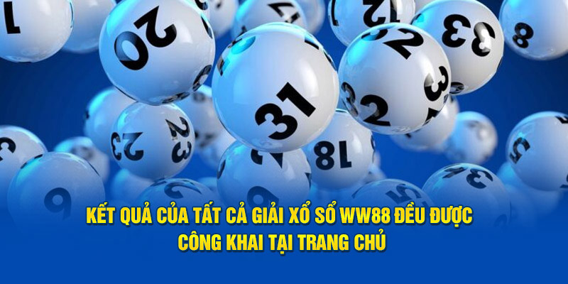 Kết quả của tất cả giải Xổ số WW88 đều được công khai tại trang chủ